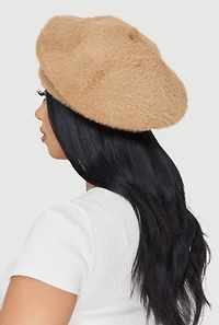 Solid Faux Fur Beret