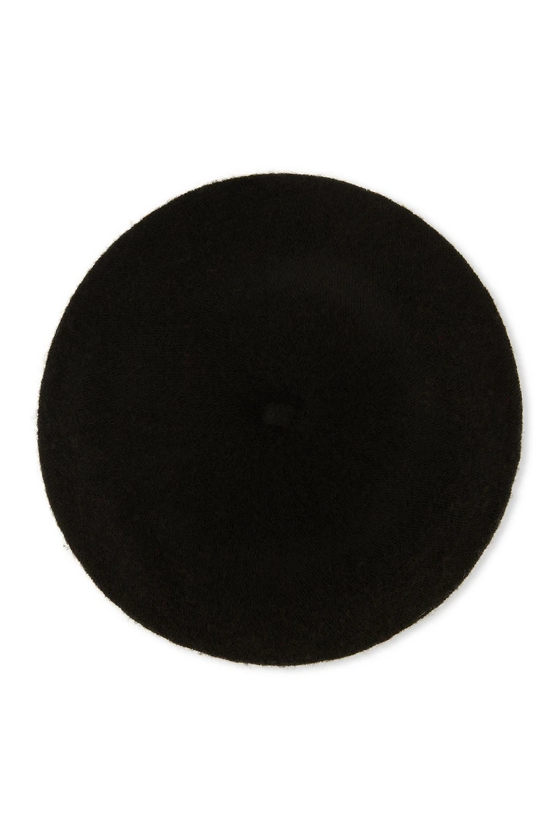 Womens Wool French Beret, Black