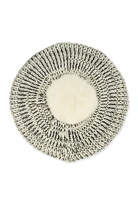 Spacedye Knit Pom Pom Slouch Beret