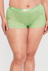 Plus Keyhole Back Lace Boyshort Panty