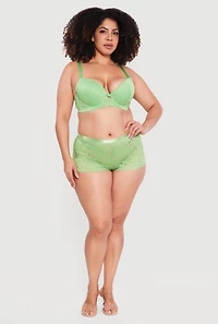 Plus Keyhole Back Lace Boyshort Panty