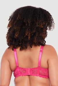 Plus Scalloped Hem Lace Convertible Balconette Bra