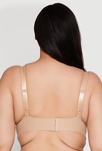 Womens Plus Size Laser Cut Plunge Bra, Beige, Size 38C
