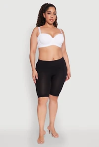 Womens Plus Size Solid Balconette Bra | Converts to Strapless, White, Size 44C