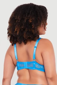 Plus Scalloped Detail Lace Plunge Bra