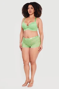 Plus Floral Lace Keyhole Plunge Bra