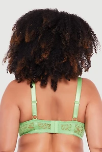 Plus Floral Lace Keyhole Plunge Bra