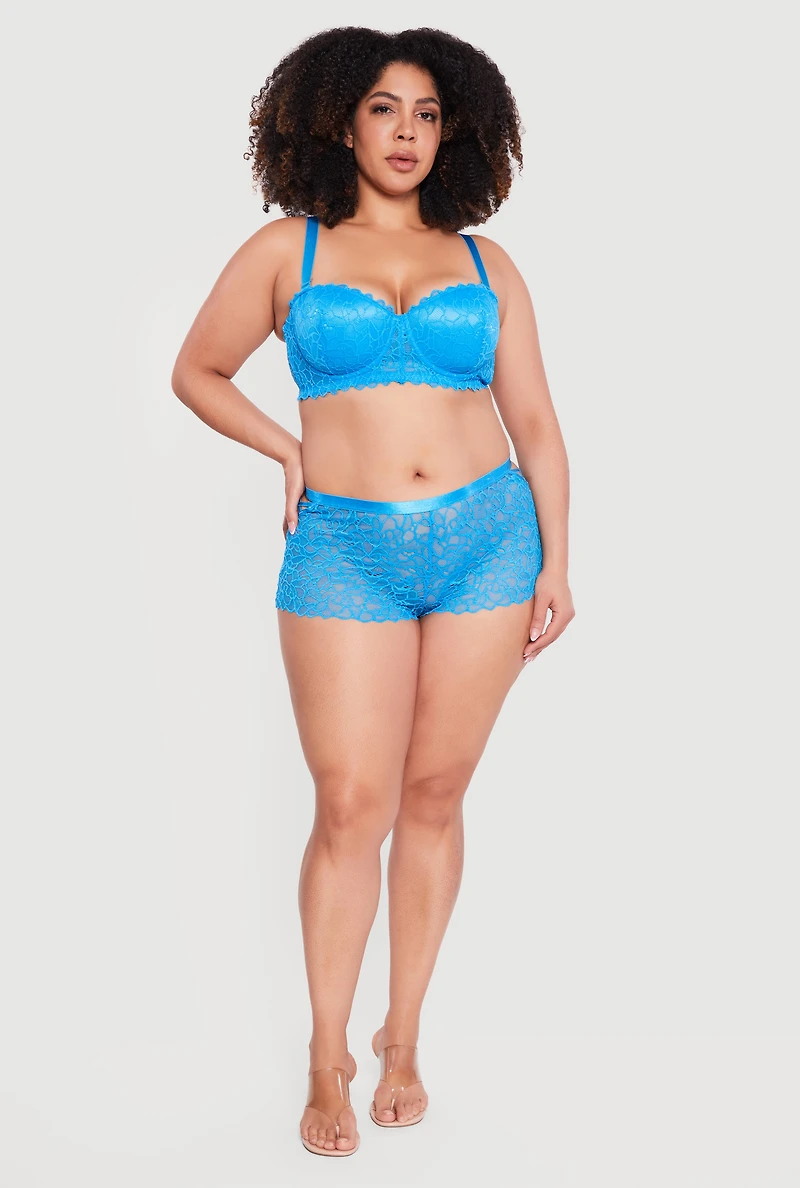 Plus Lace Convertible Balconette Bra