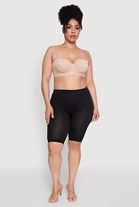 Womens Plus Padded Push-Up Balconette Bra | Convertible to Strapless, Beige,
