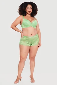 Plus Floral Lace Plunge Bra