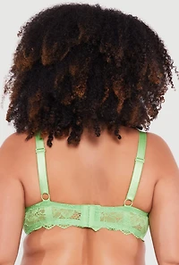 Plus Floral Lace Plunge Bra