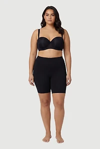 Plus Size Mesh Detail Laser Cut Convertible Balconette Bra