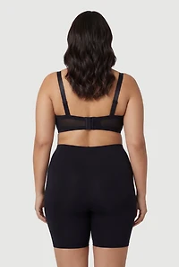 Plus Size Mesh Detail Laser Cut Convertible Balconette Bra