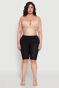 Womens Plus Lace Convertible Strap Plunge Bra, Beige,