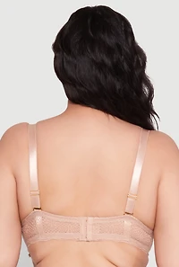 Womens Plus Size Lace Convertible Strap Plunge Bra, Beige, Size 40D