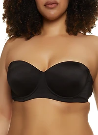 Womens Plus Size Basic Balconette Bra | Convertible to Strapless, Black, Size 40D