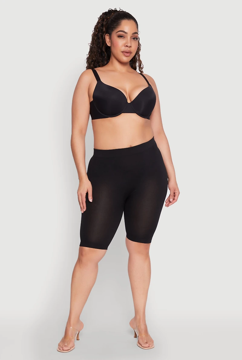Womens Plus Size Basic Plunge Bra, Black, Size 38C