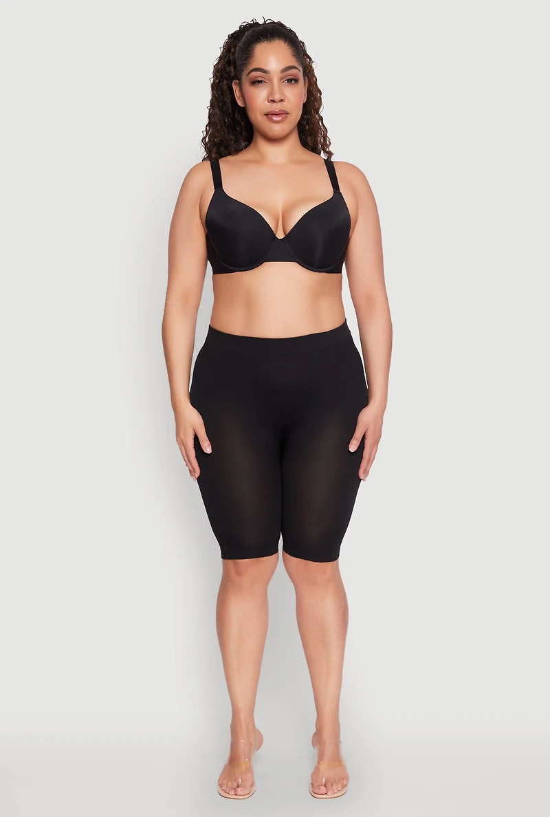Womens Plus Basic Plunge Bra, Black,