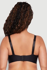Womens Plus Size Padded Cup Balconette Bra | Convertible to Strapless, Black, Size 40D