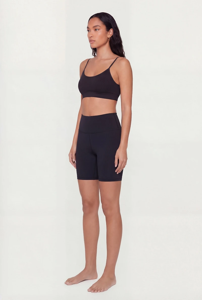 Seamless Ribbed Knit Padded Sports Bra