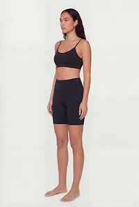 Seamless Ribbed Knit Padded Sports Bra
