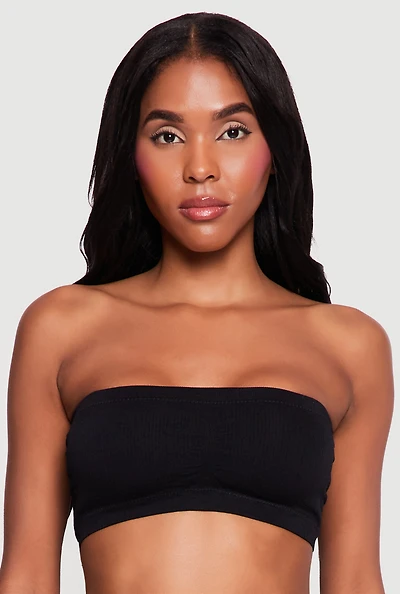 Trendy Ribbed Knit Bandeau Bra
