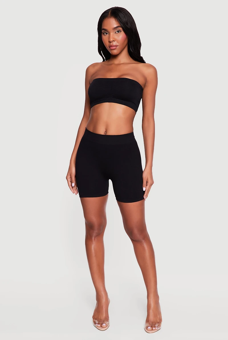 Trendy Ribbed Knit Bandeau Bra