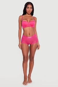 Scalloped Hem Convertible Lace Balconette Bra