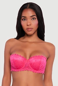 Scalloped Hem Convertible Lace Balconette Bra