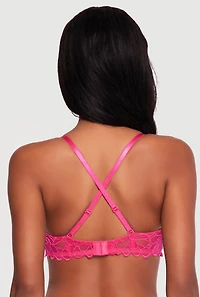 Scalloped Hem Convertible Lace Balconette Bra