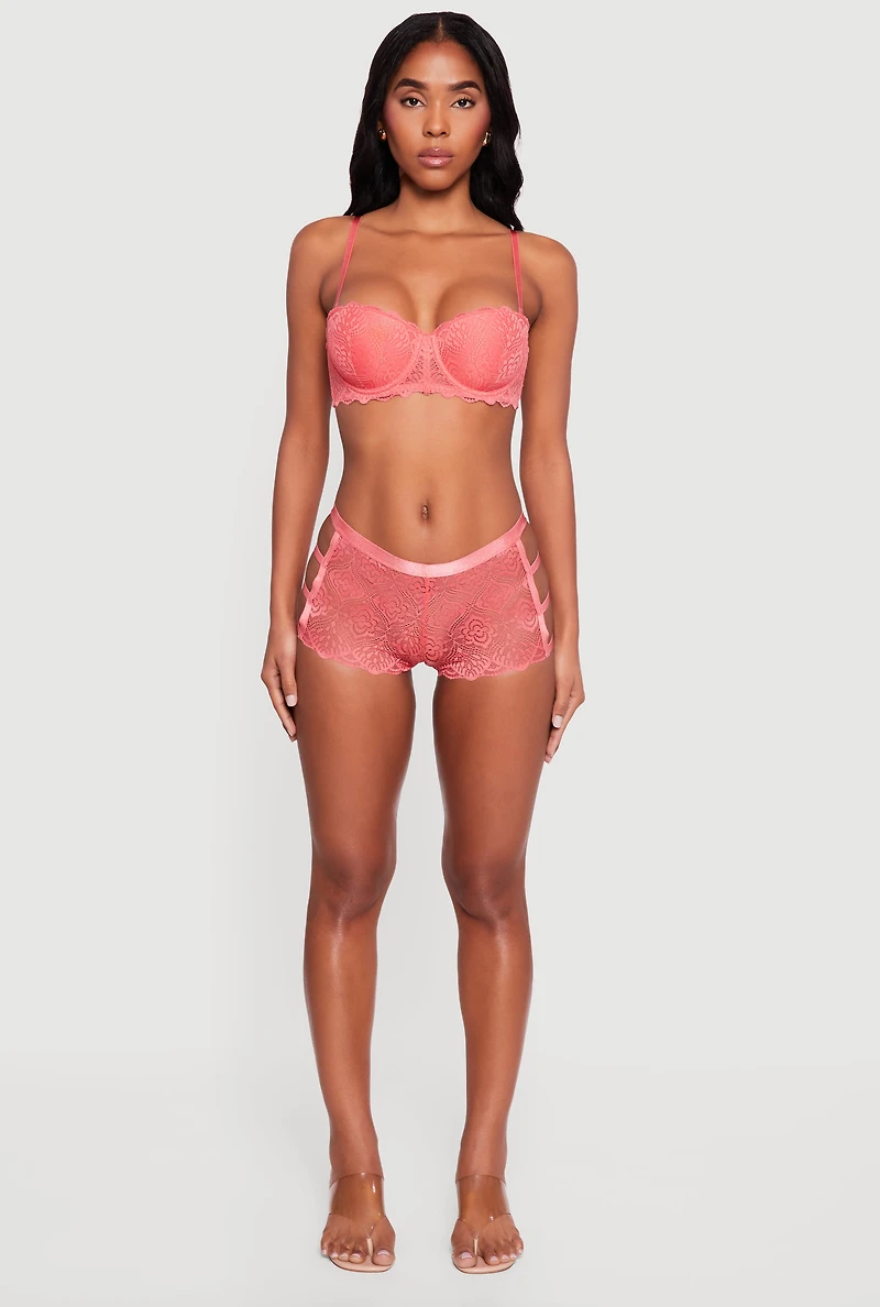 Scalloped Lace Convertible Balconette Bra