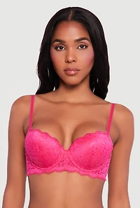 Scalloped Hem Floral Lace Bra