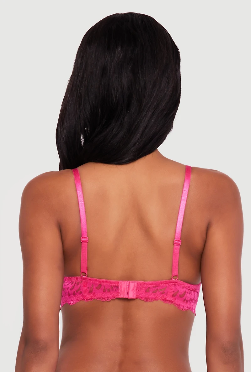 Scalloped Hem Floral Lace Bra