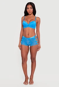 Floral Lace Push Up Plunge Bra