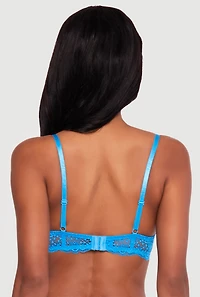 Floral Lace Push Up Plunge Bra