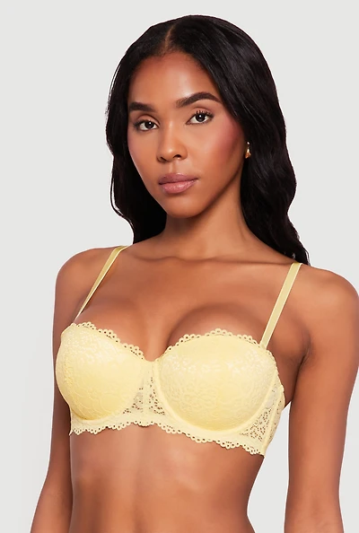 Scalloped Lace Convertible Strapless Bra