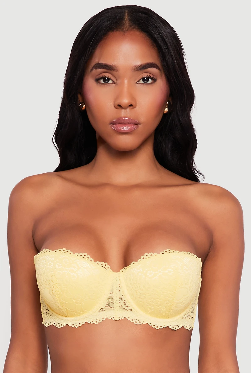 Scalloped Lace Convertible Strapless Bra