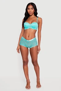 Scalloped Floral Lace Convertible to Strapless Balconette Bra