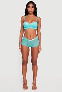 Scalloped Floral Lace Convertible to Strapless Balconette Bra