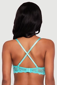 Scalloped Floral Lace Convertible to Strapless Balconette Bra