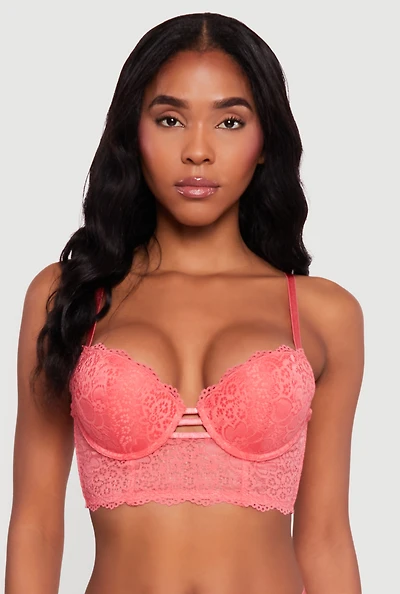 Trendy Caged Detail Plunge Longline Bra