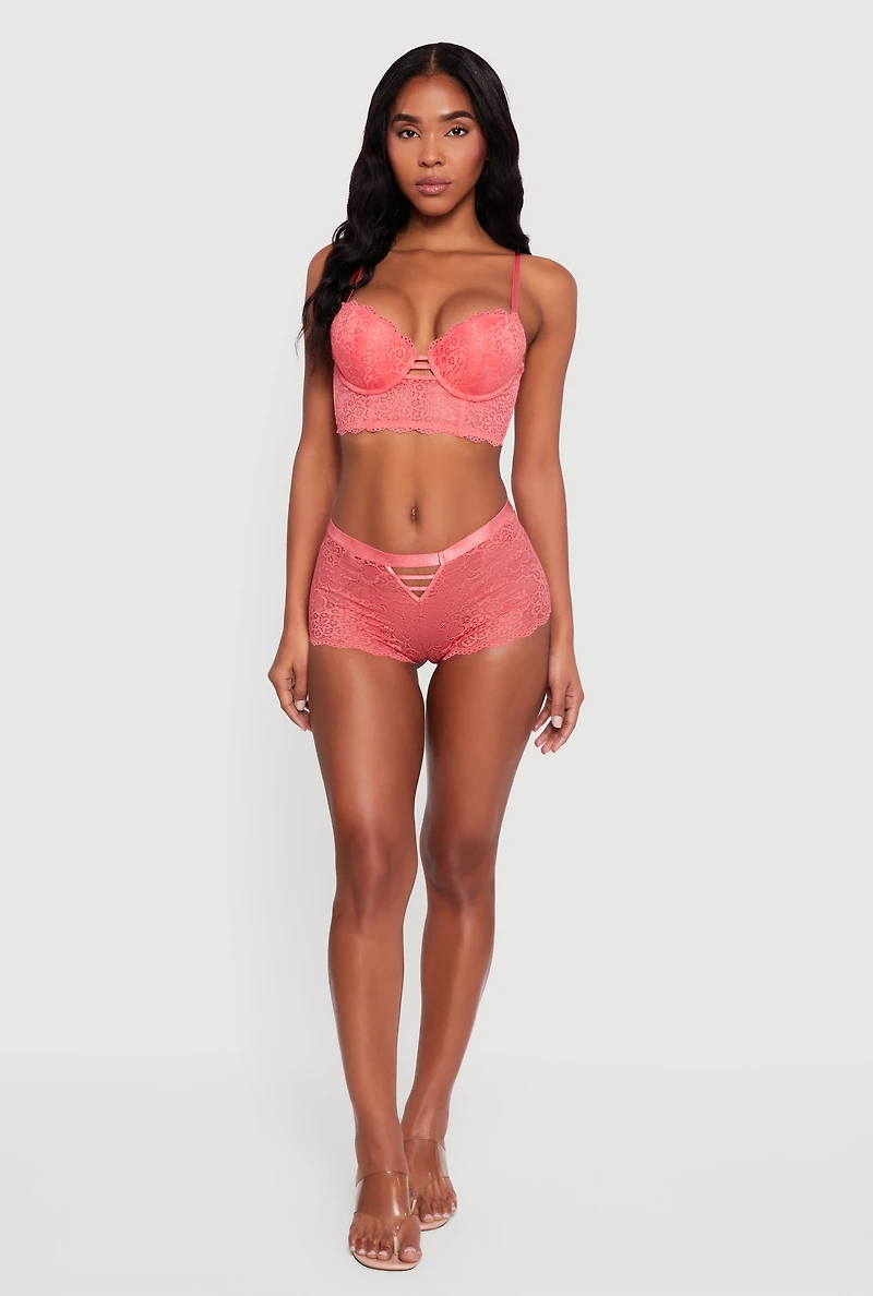 Trendy Caged Detail Plunge Longline Bra