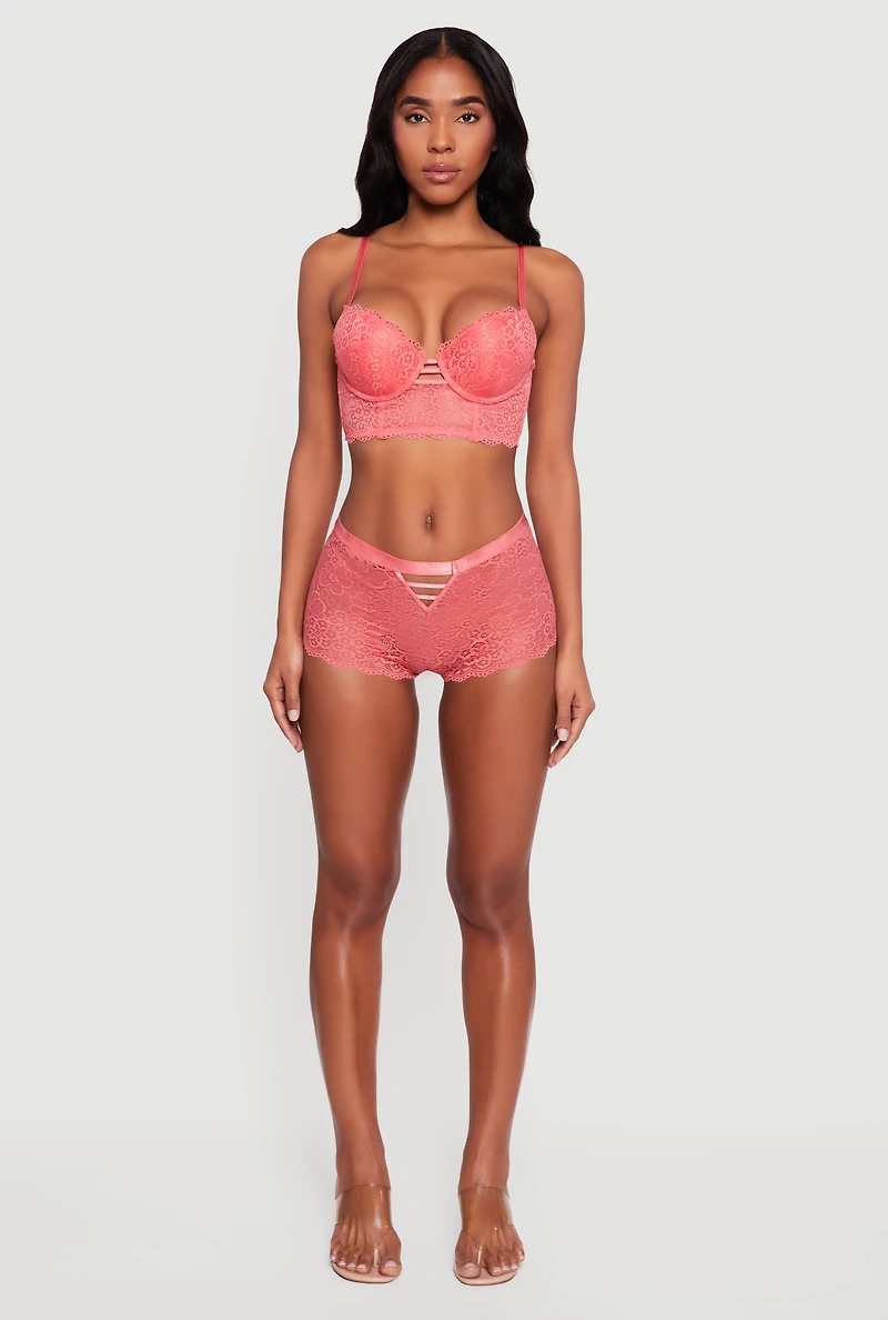 Trendy Caged Detail Plunge Longline Bra