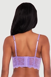 Lace Up Detail Longline Plunge Bra