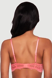 Scalloped Hem Floral Lace Plunge Bra