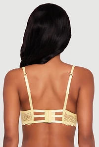 Caged Back Detail Lace Plunge Bra