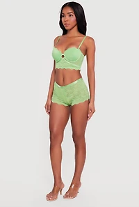 Floral Lace Keyhole Convertible Longline Balconette Bra