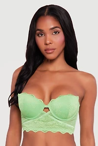 Floral Lace Keyhole Convertible Longline Balconette Bra