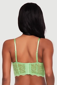 Floral Lace Keyhole Convertible Longline Balconette Bra