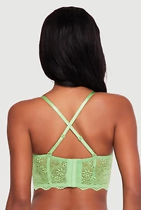 Floral Lace Keyhole Convertible Longline Balconette Bra